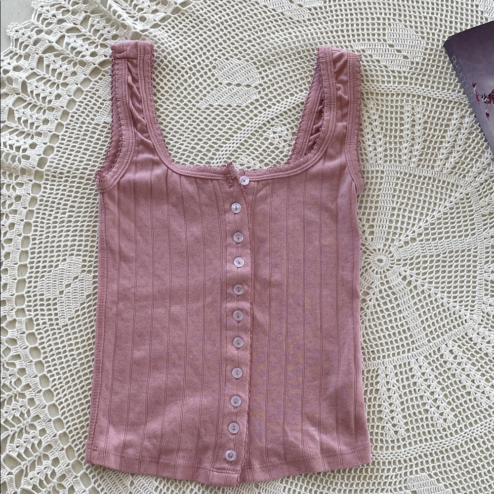 Forever21 Pink Button-Down Women's Tank